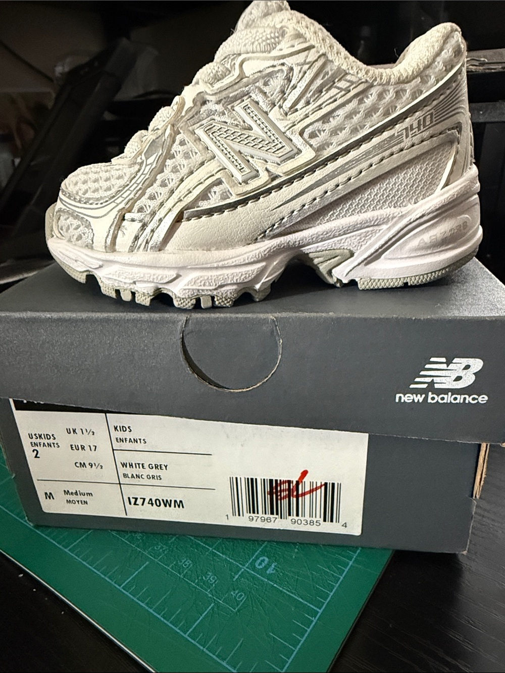New Balance Kids White Mesh Athletic Sneakers
